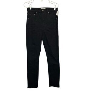 Reformation Women's Jeans Size 29 Ultra High & Skinny Black Organic Cotton Zip